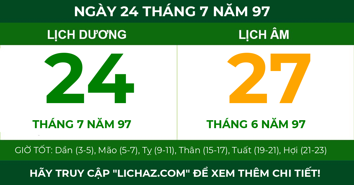 lịch âm ngày 24 tháng 7 năm 97