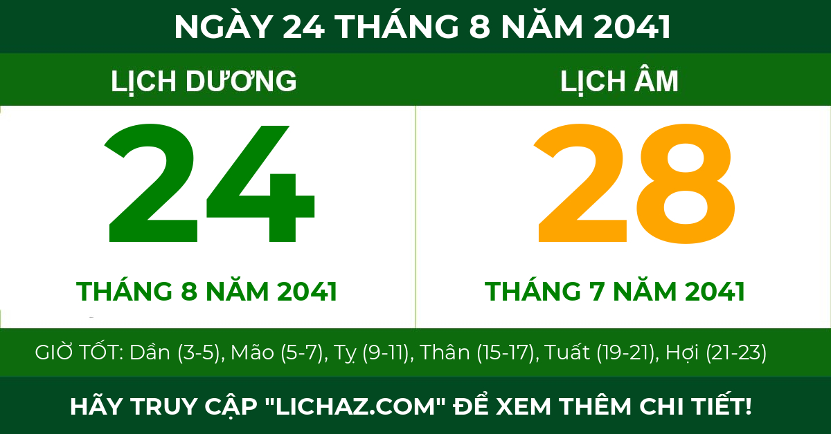 lịch âm ngày 24 tháng 8 năm 2041