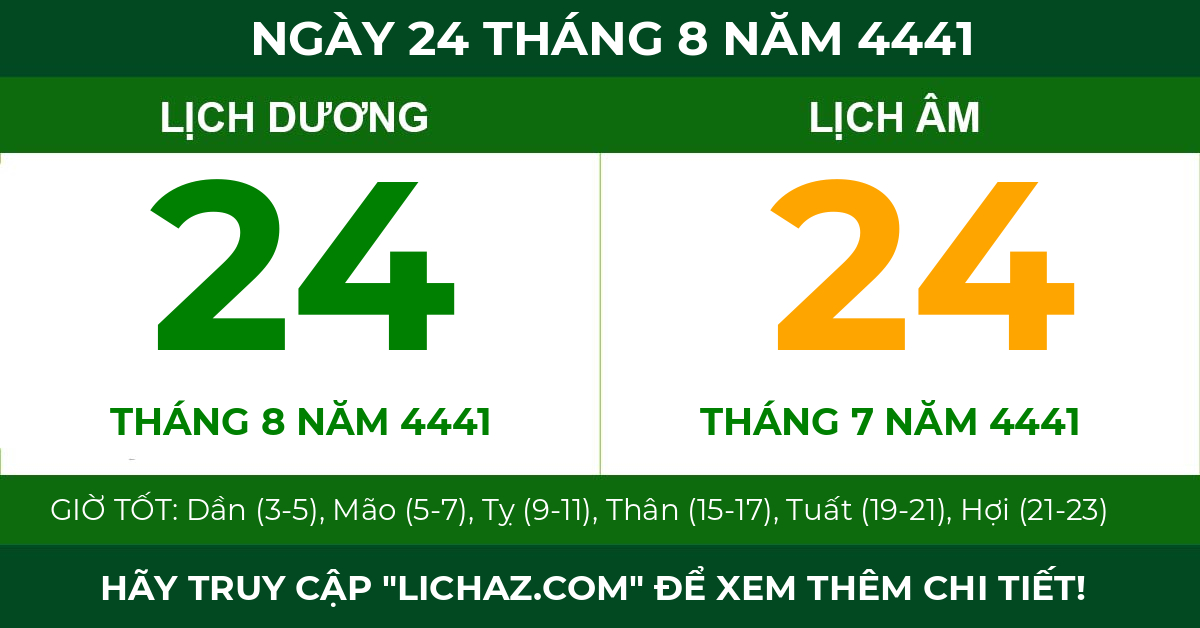 lịch âm ngày 24 tháng 8 năm 4441