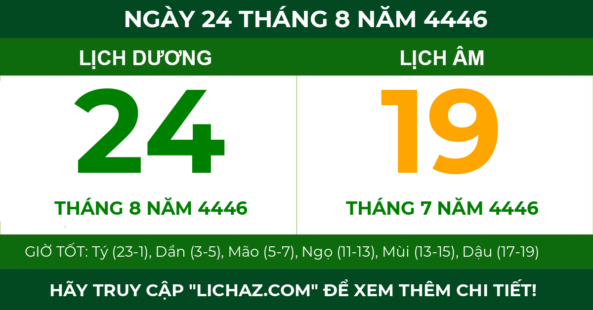 lịch âm ngày 24 tháng 8 năm 4446