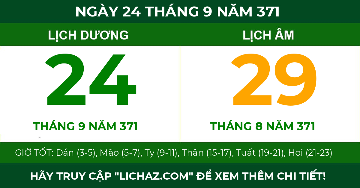 lịch âm ngày 24 tháng 9 năm 371