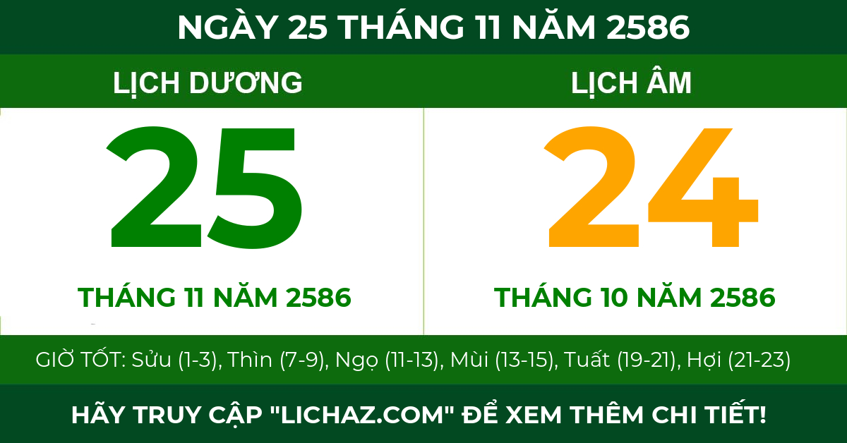 lịch âm ngày 25 tháng 11 năm 2586