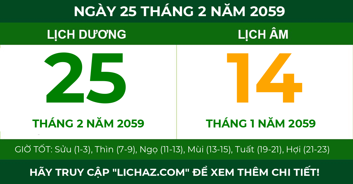 lịch âm ngày 25 tháng 2 năm 2059
