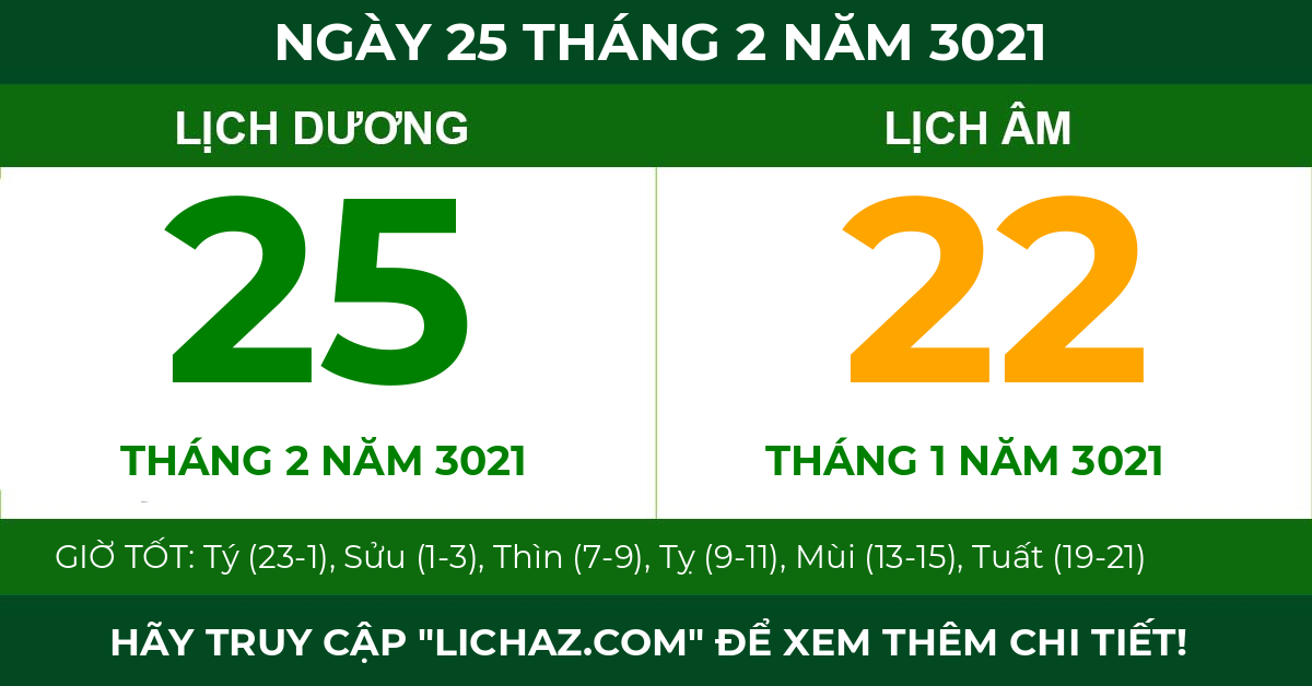 lịch âm ngày 25 tháng 2 năm 3021