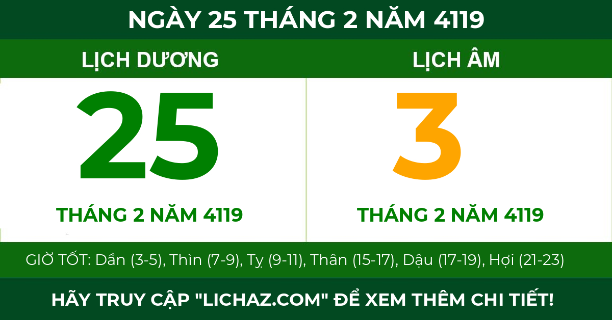 lịch âm ngày 25 tháng 2 năm 4119