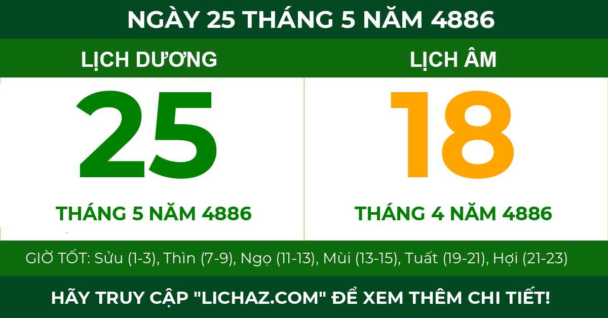lịch âm ngày 25 tháng 5 năm 4886