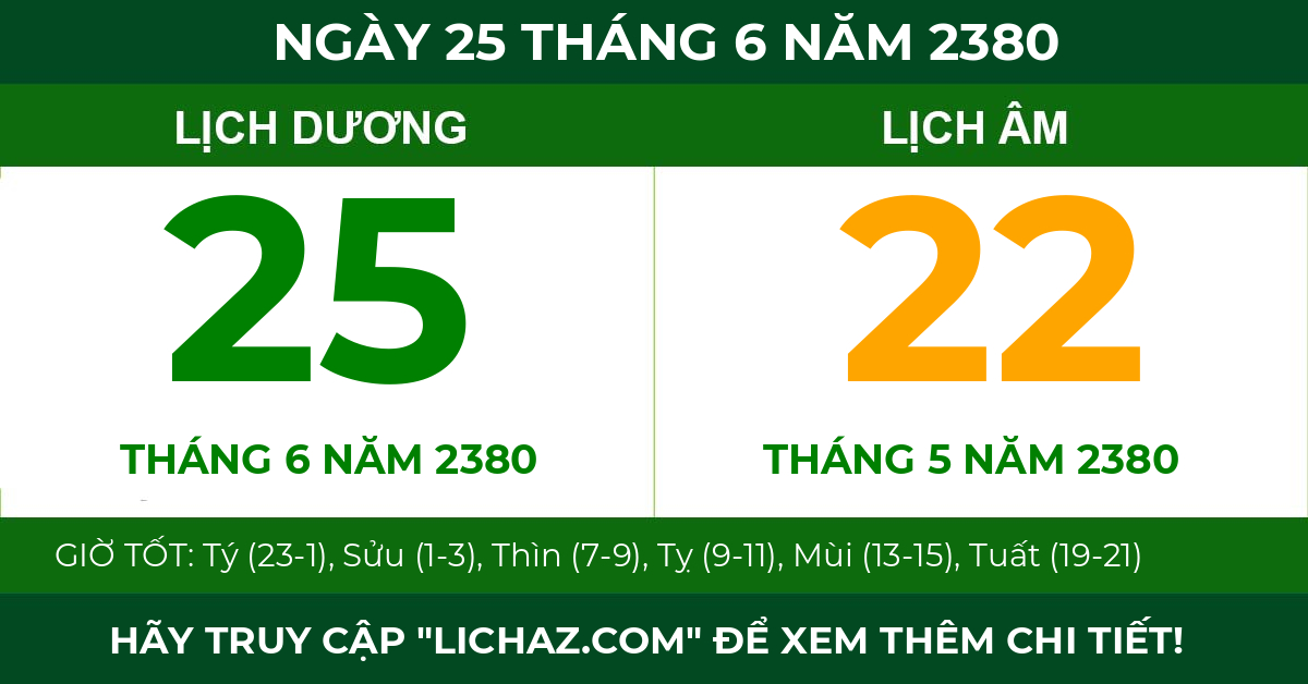 lịch âm ngày 25 tháng 6 năm 2380