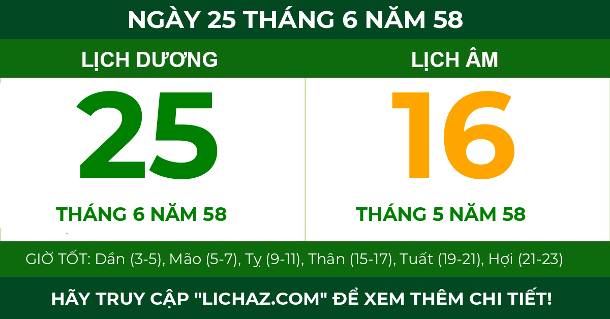 lịch âm ngày 25 tháng 6 năm 58