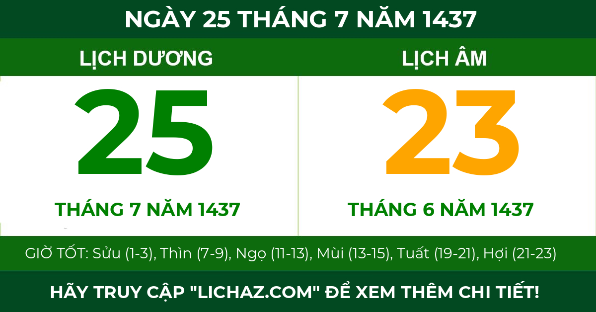 lịch âm ngày 25 tháng 7 năm 1437