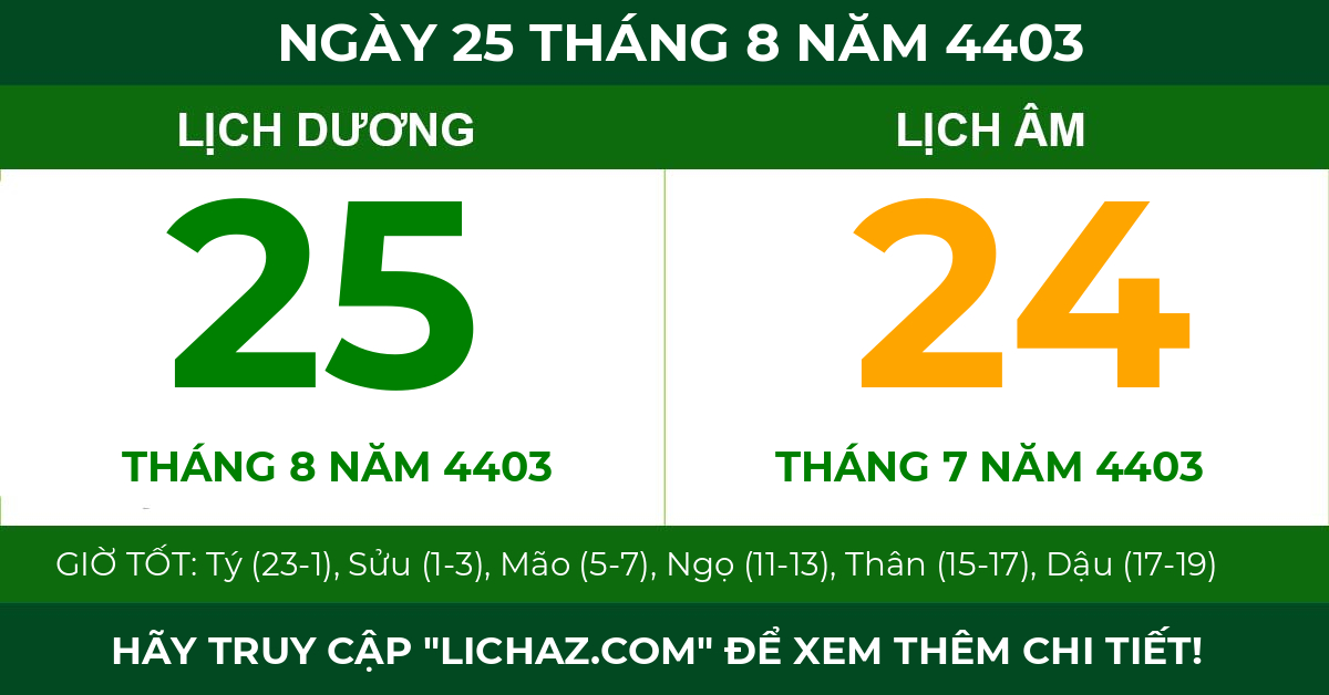lịch âm ngày 25 tháng 8 năm 4403