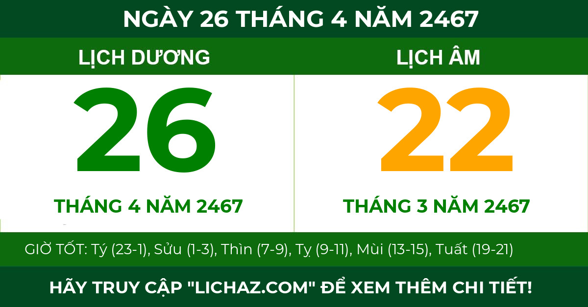 lịch âm ngày 26 tháng 4 năm 2467