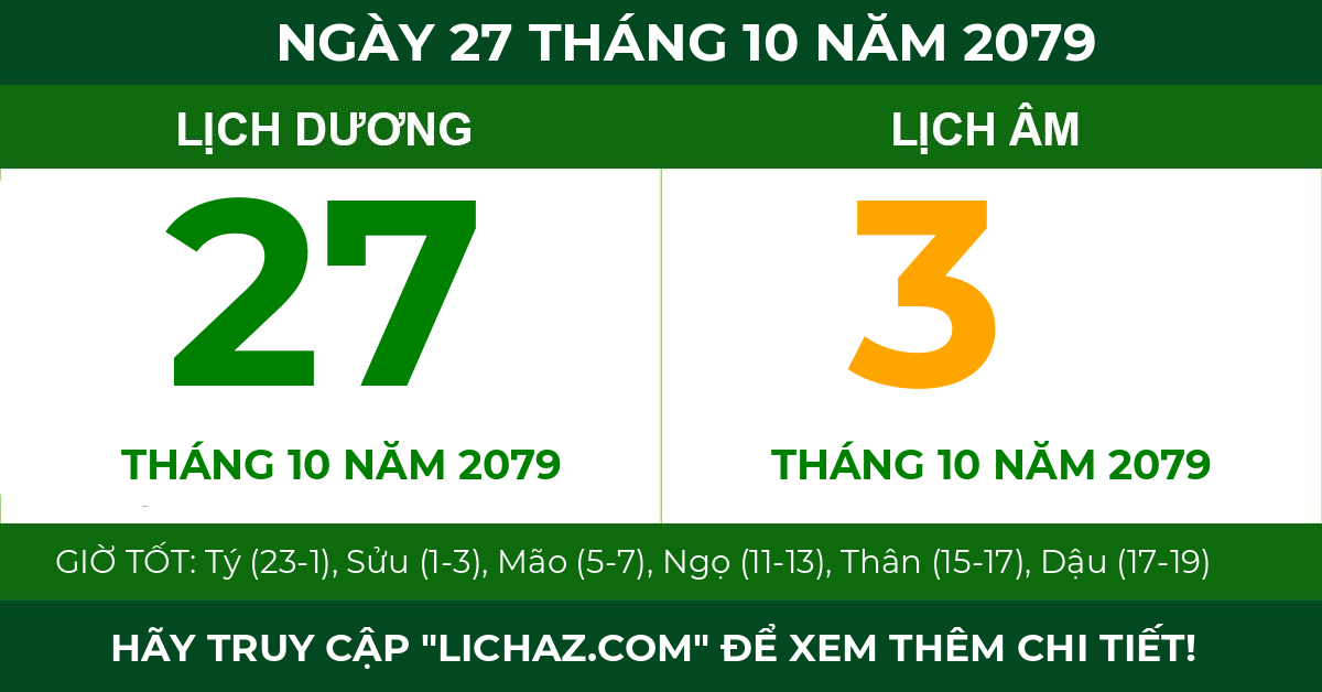 lịch âm ngày 27 tháng 10 năm 2079
