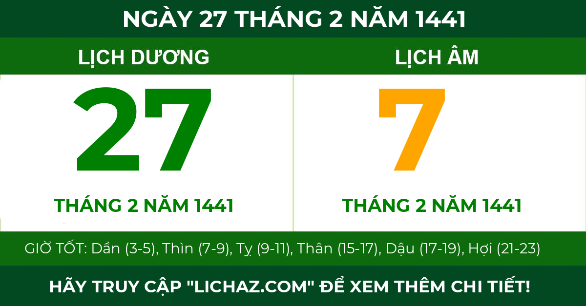 lịch âm ngày 27 tháng 2 năm 1441