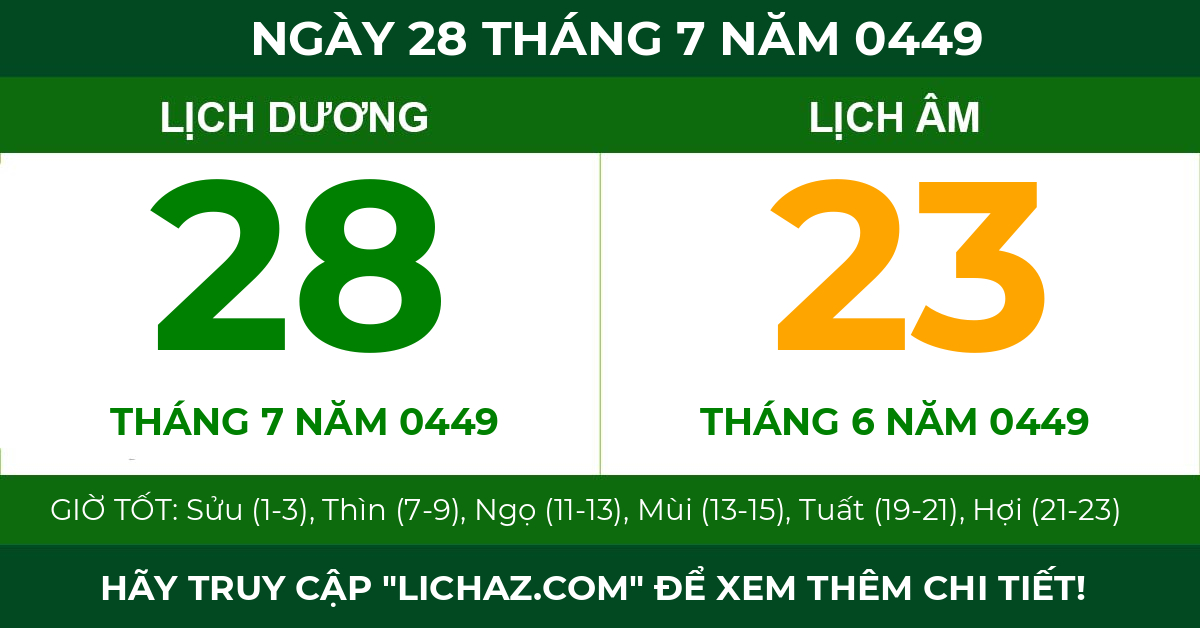 lịch âm ngày 28 tháng 7 năm 0449