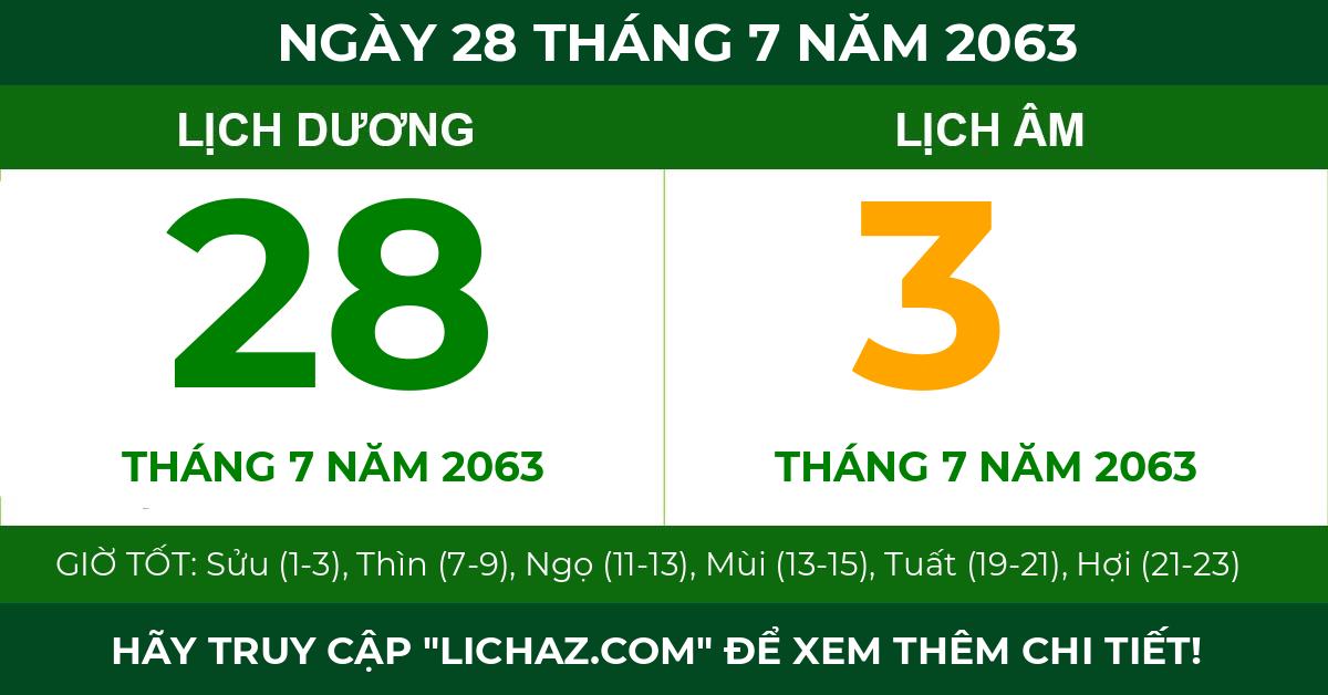 lịch âm ngày 28 tháng 7 năm 2063