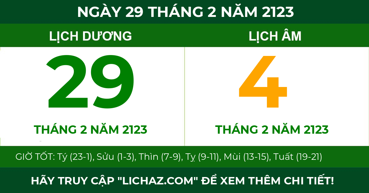 lịch âm ngày 29 tháng 2 năm 2123