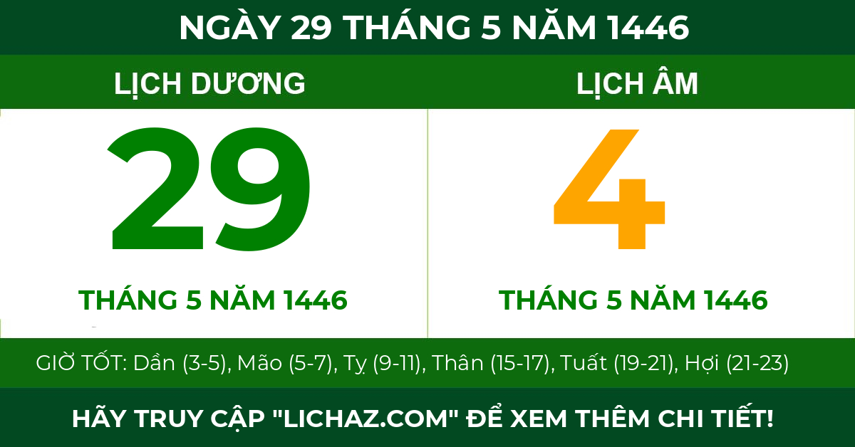 lịch âm ngày 29 tháng 5 năm 1446