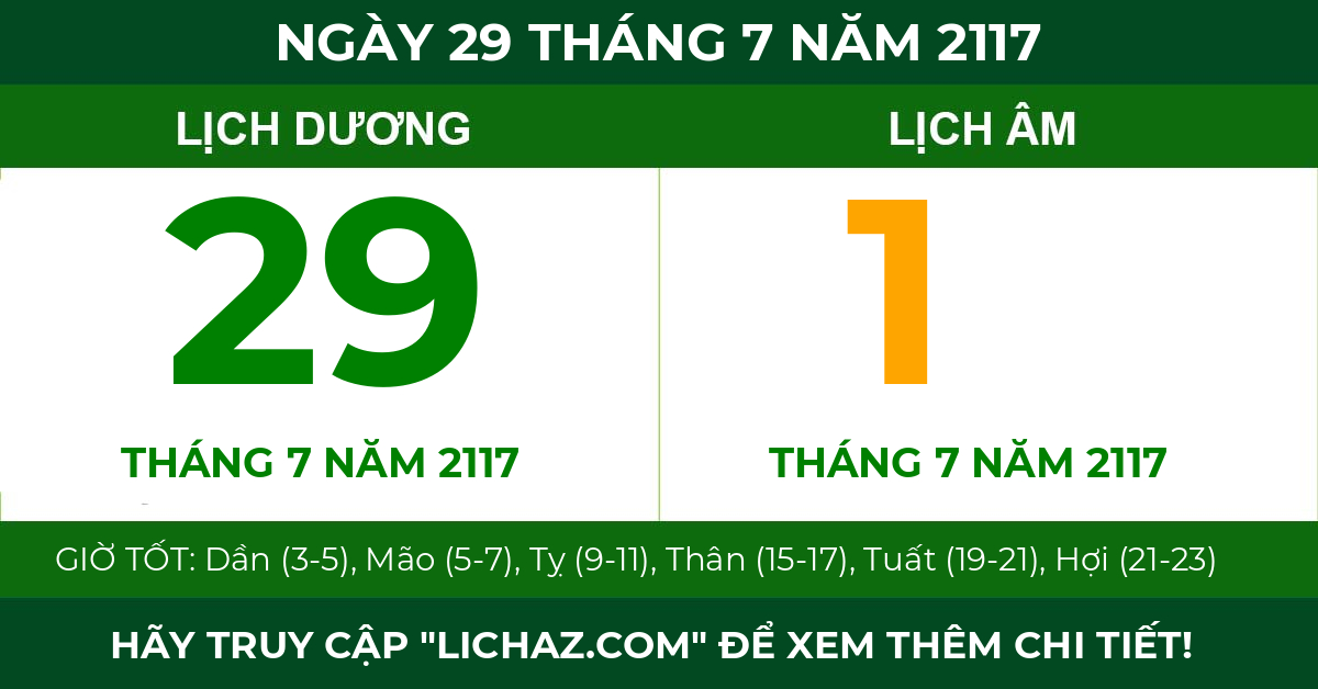 lịch âm ngày 29 tháng 7 năm 2117