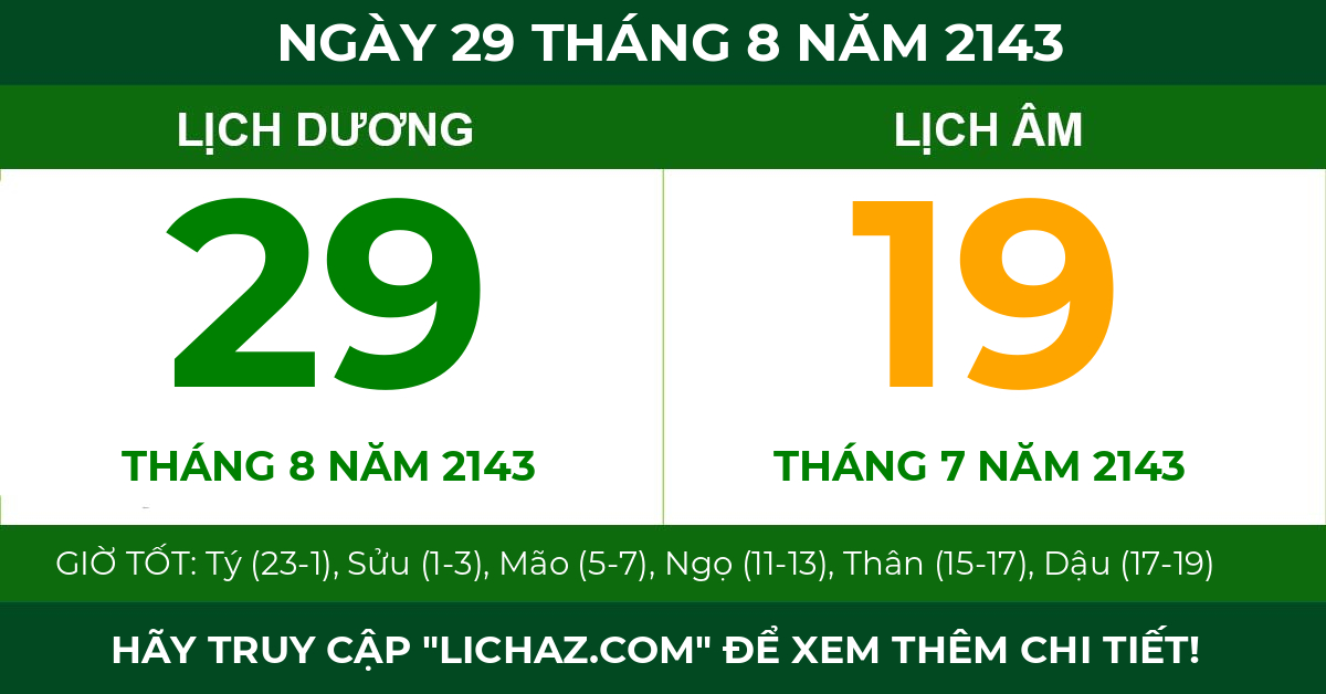 lịch âm ngày 29 tháng 8 năm 2143