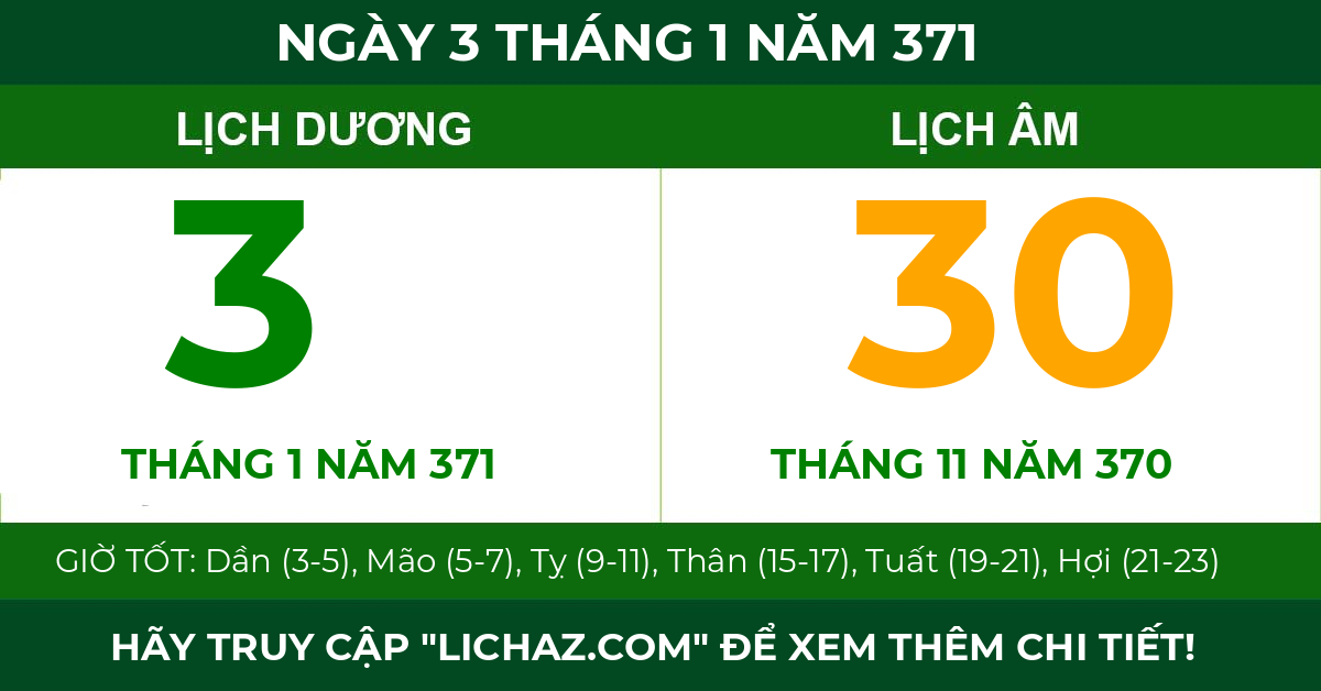 lịch âm ngày 3 tháng 1 năm 371
