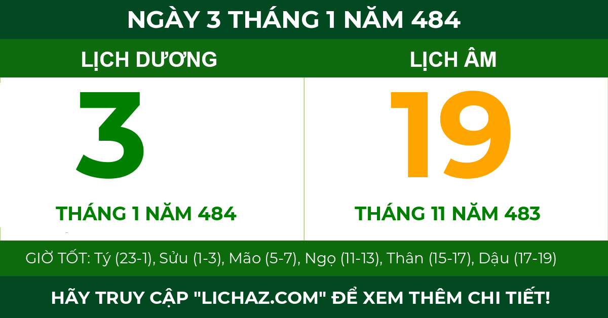 lịch âm ngày 3 tháng 1 năm 484