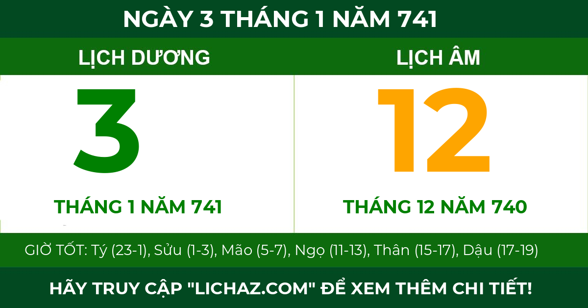 lịch âm ngày 3 tháng 1 năm 741