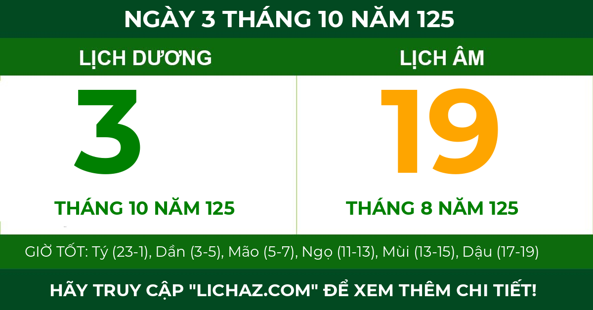lịch âm ngày 3 tháng 10 năm 125