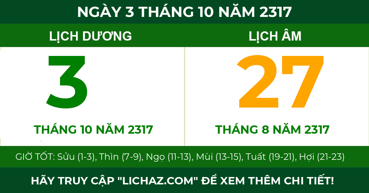 lịch âm ngày 3 tháng 10 năm 2317