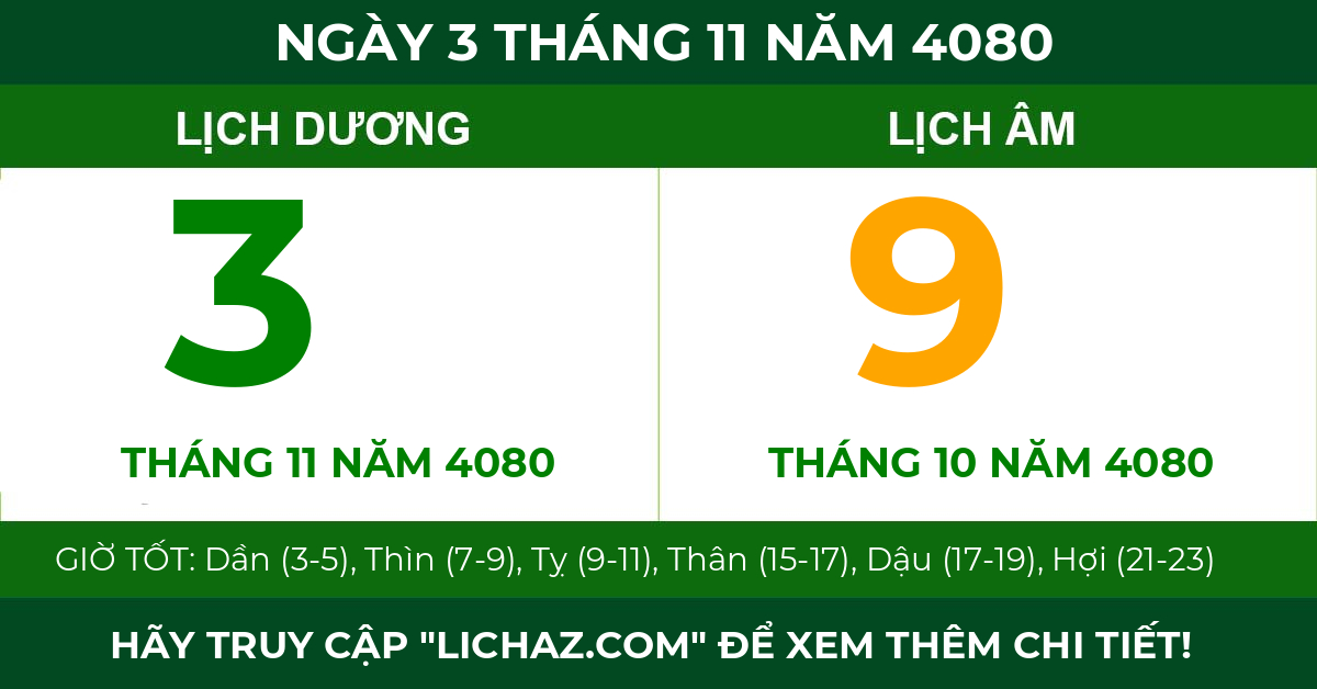 lịch âm ngày 3 tháng 11 năm 4080