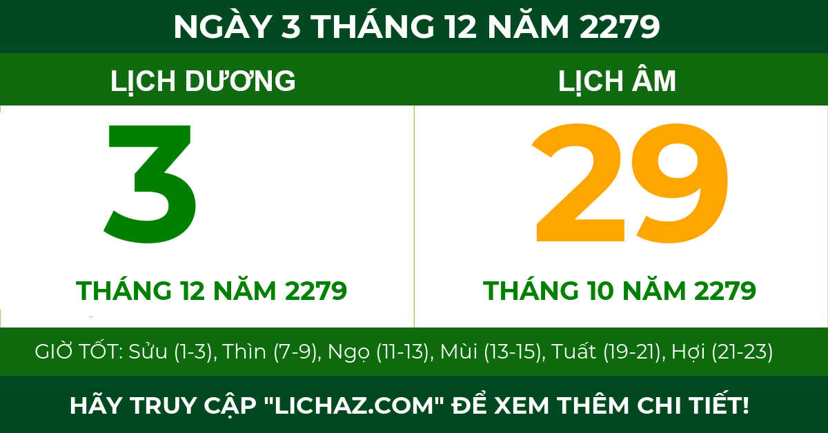 lịch âm ngày 3 tháng 12 năm 2279