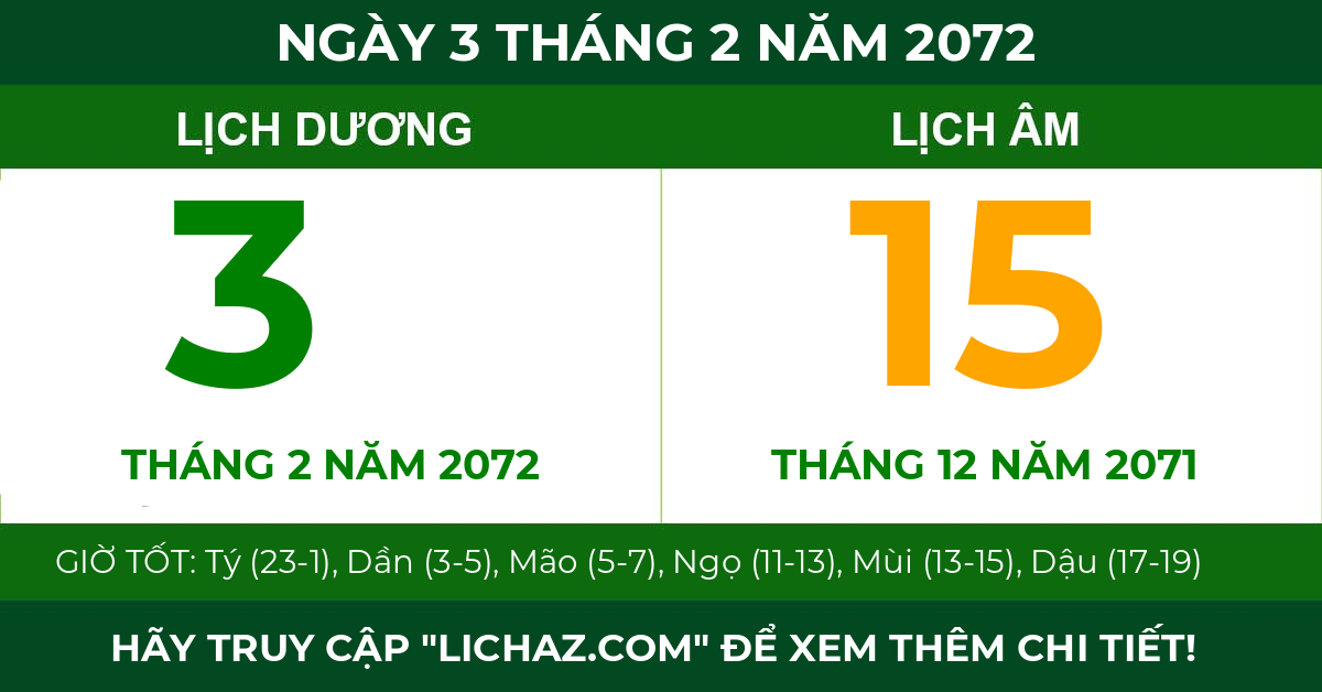 lịch âm ngày 3 tháng 2 năm 2072