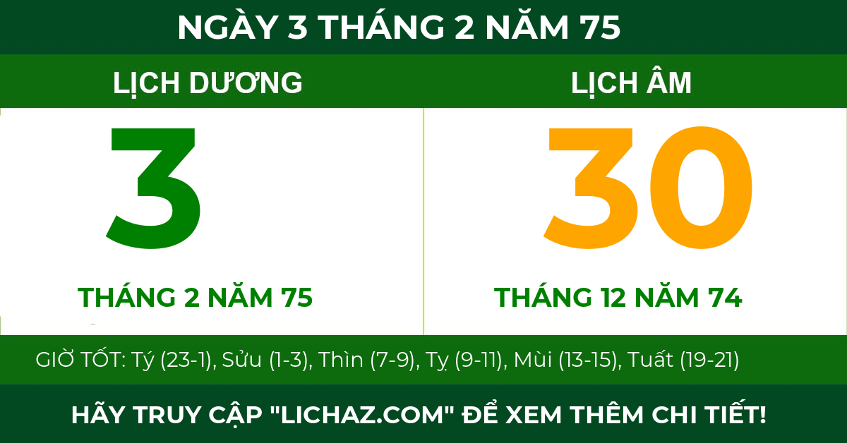 lịch âm ngày 3 tháng 2 năm 75
