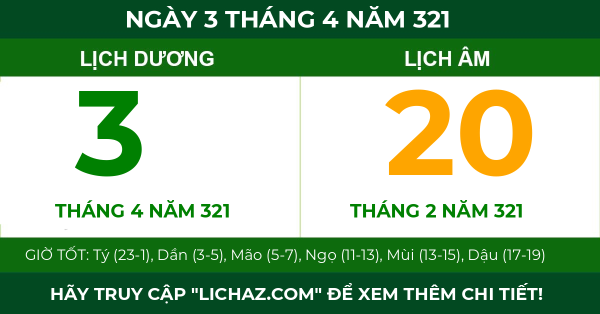 lịch âm ngày 3 tháng 4 năm 321