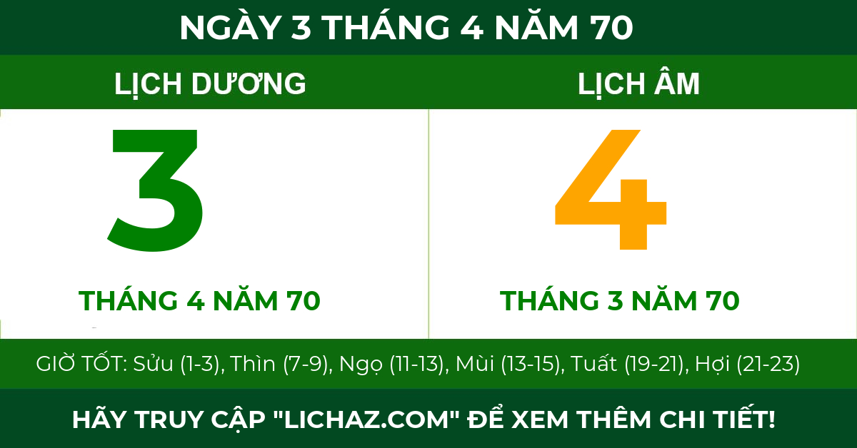lịch âm ngày 3 tháng 4 năm 70