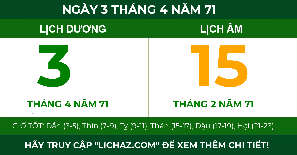 lịch âm ngày 3 tháng 4 năm 71