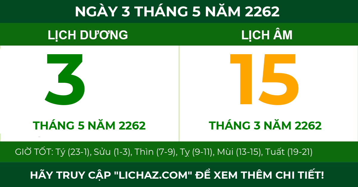 lịch âm ngày 3 tháng 5 năm 2262
