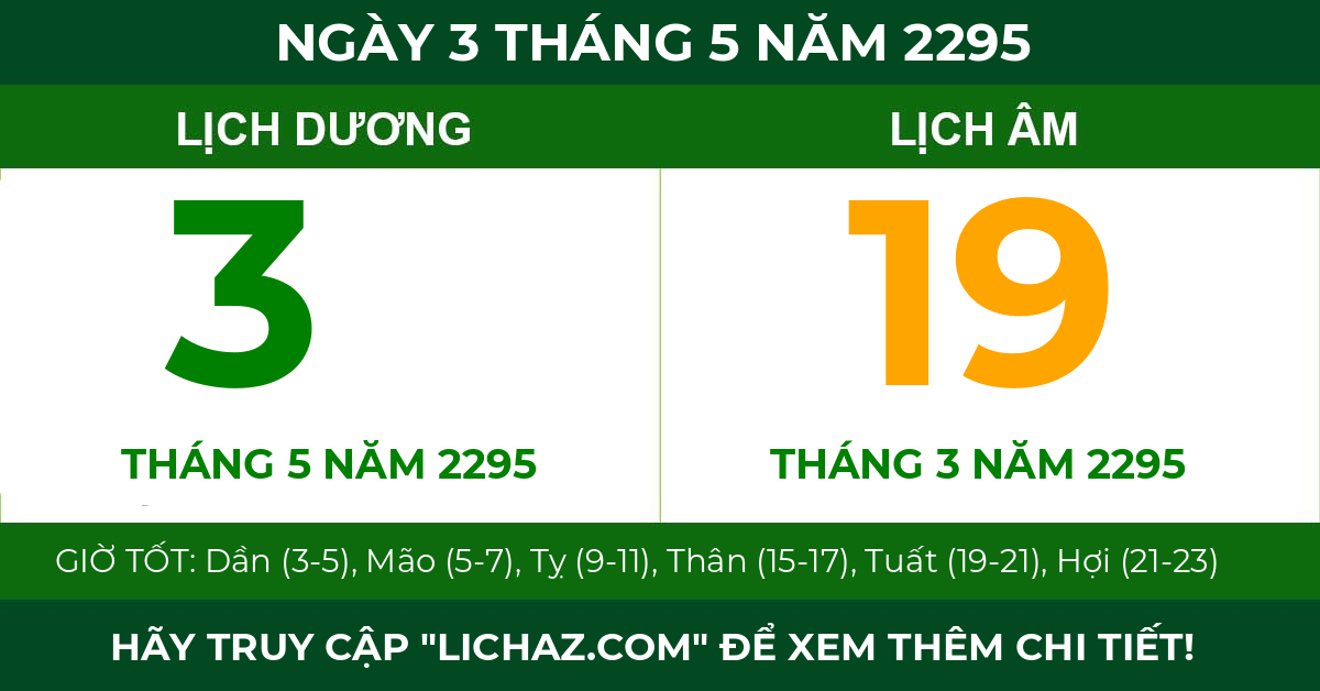lịch âm ngày 3 tháng 5 năm 2295