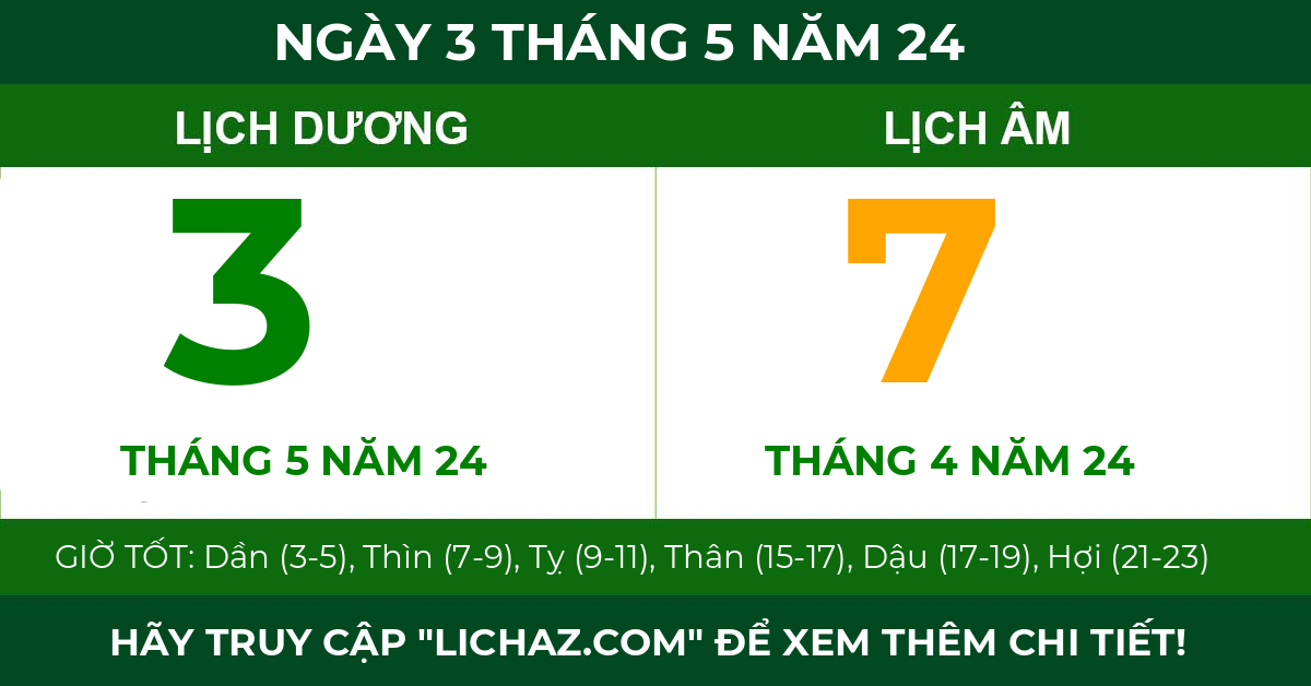 lịch âm ngày 3 tháng 5 năm 24