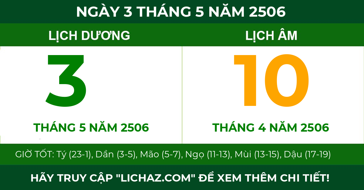 lịch âm ngày 3 tháng 5 năm 2506