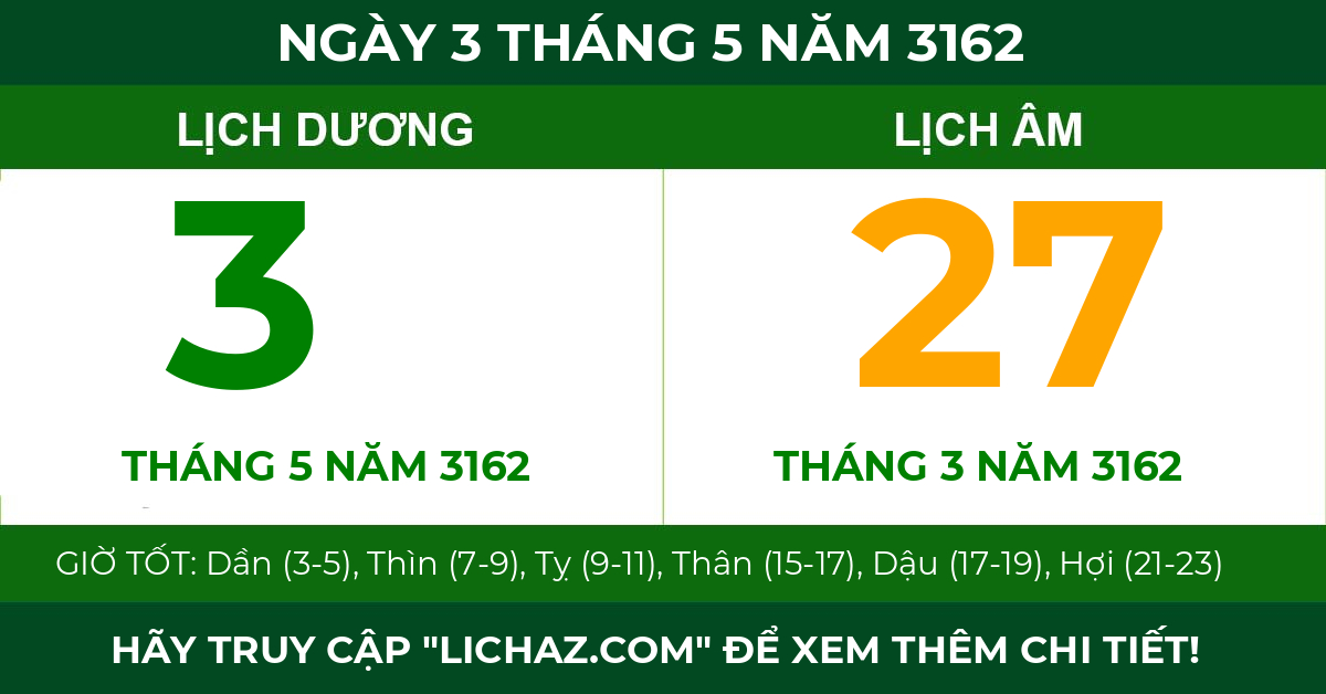 lịch âm ngày 3 tháng 5 năm 3162