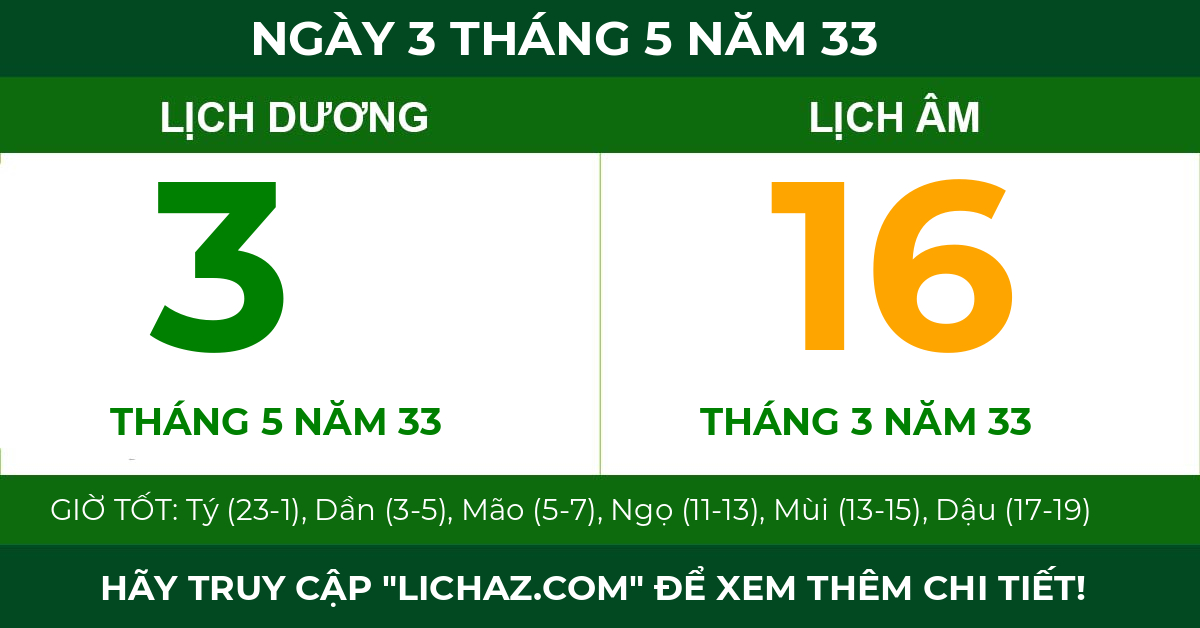 lịch âm ngày 3 tháng 5 năm 33