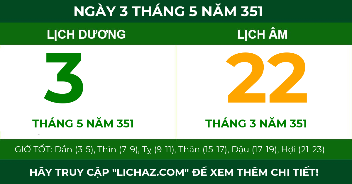 lịch âm ngày 3 tháng 5 năm 351