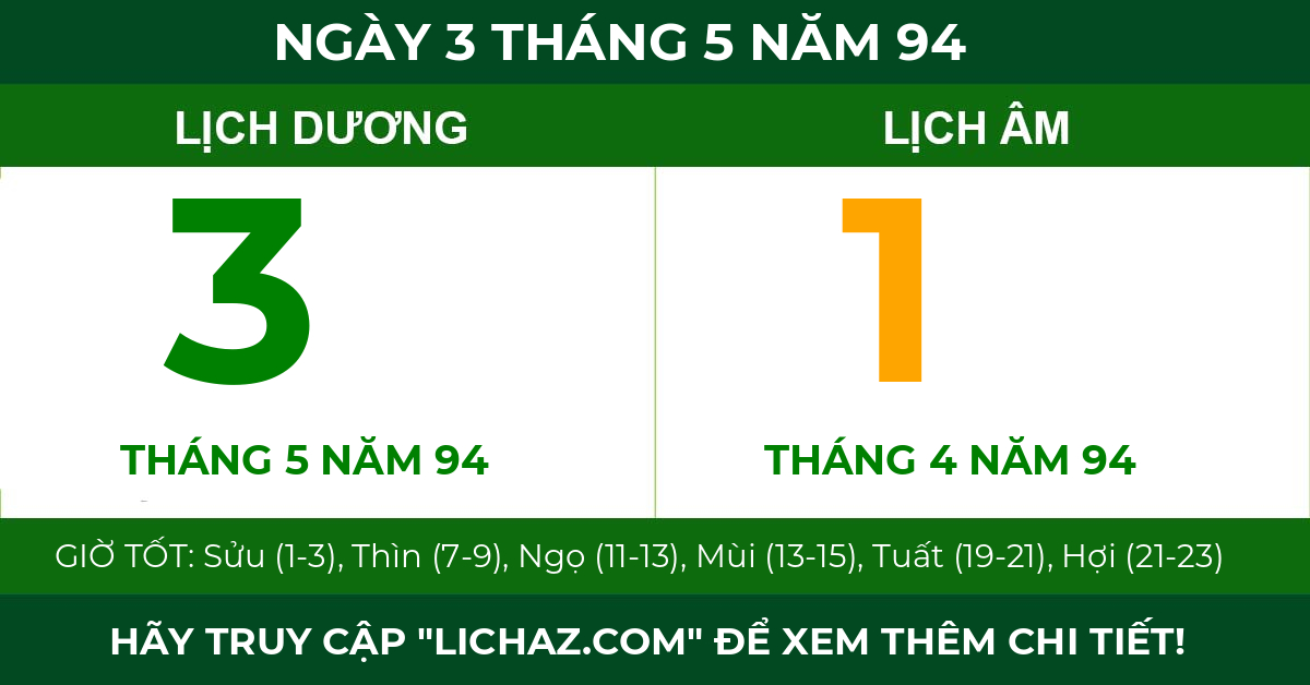 lịch âm ngày 3 tháng 5 năm 94