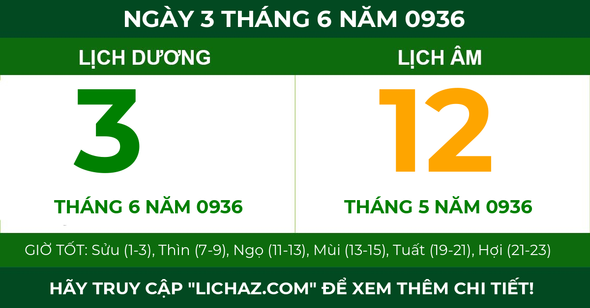 lịch âm ngày 3 tháng 6 năm 0936