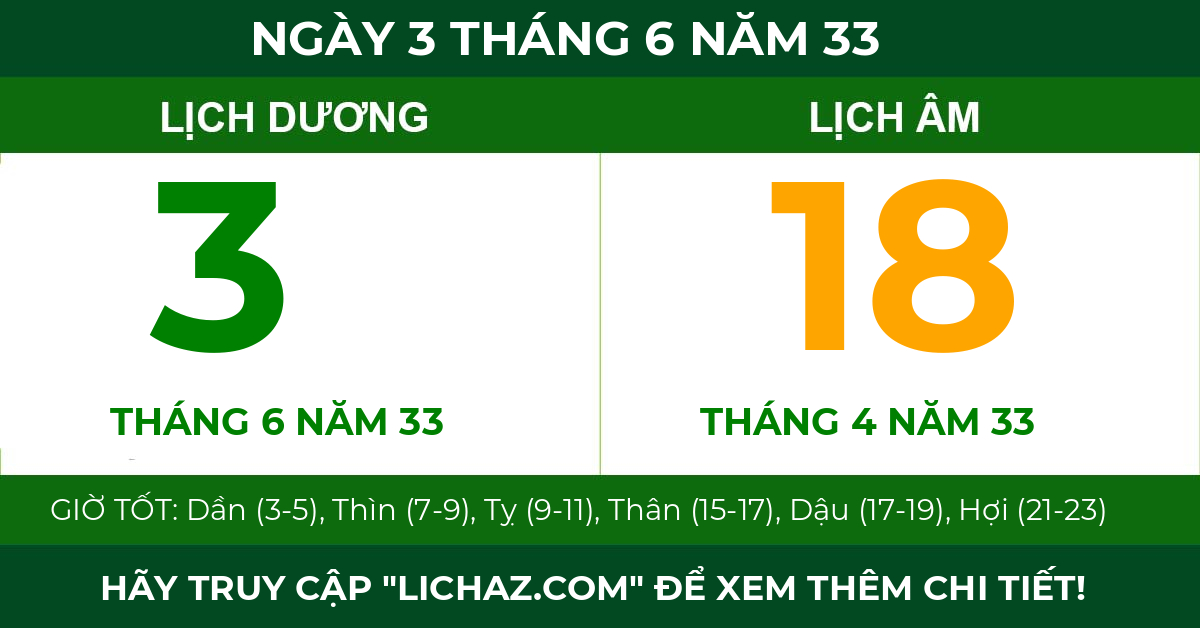 lịch âm ngày 3 tháng 6 năm 33