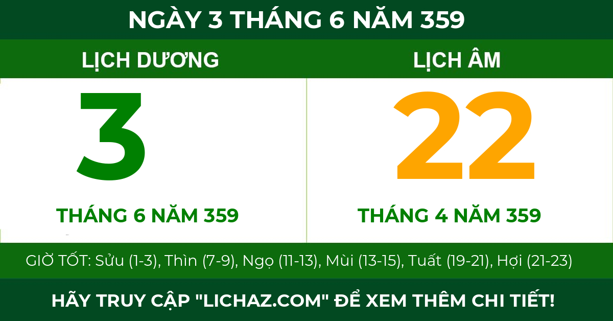 lịch âm ngày 3 tháng 6 năm 359