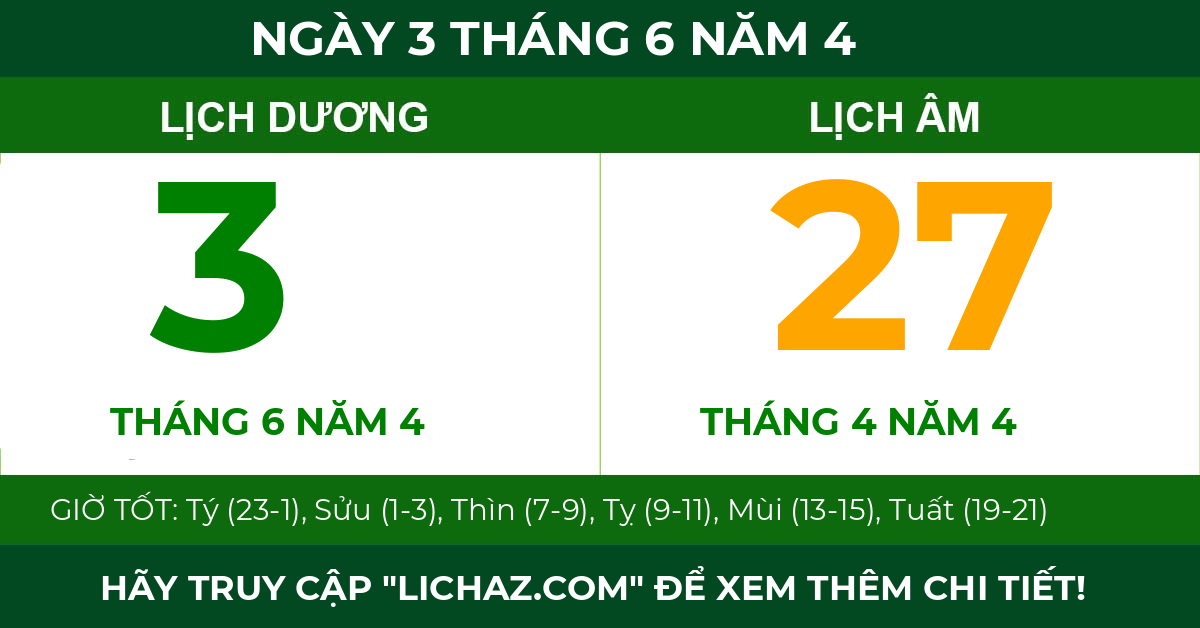 lịch âm ngày 3 tháng 6 năm 4