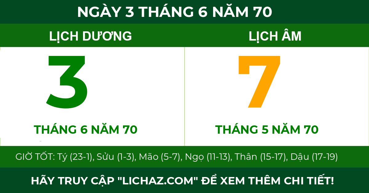 lịch âm ngày 3 tháng 6 năm 70