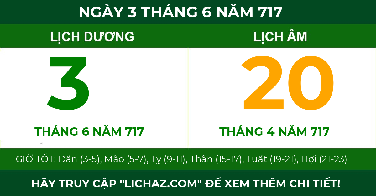 lịch âm ngày 3 tháng 6 năm 717