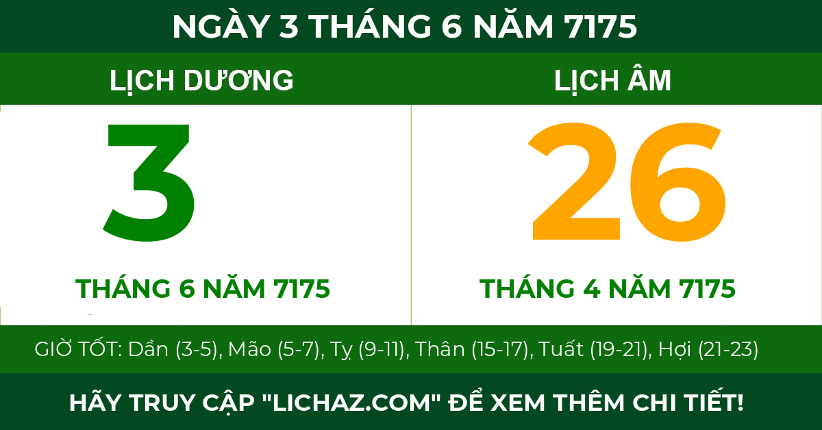 lịch âm ngày 3 tháng 6 năm 7175
